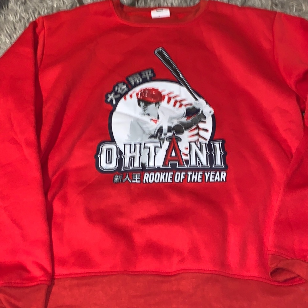 Los Angeles Angels Shohei OHTANI 2018 A.L. ROOKIE OF THE YEAR Sweatshirt!